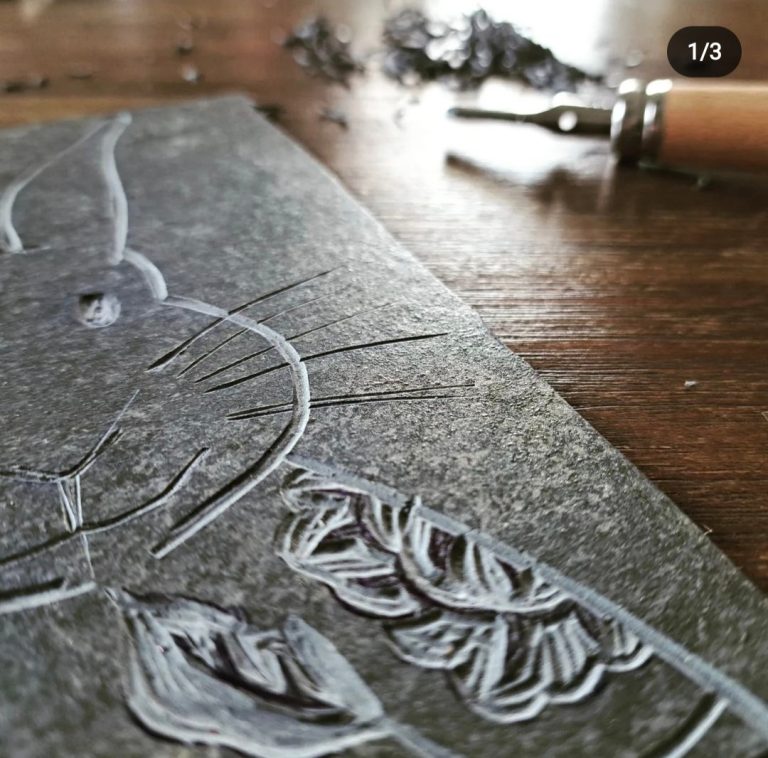 Linolschnitt, Radierungen oder Taschen bedrucken